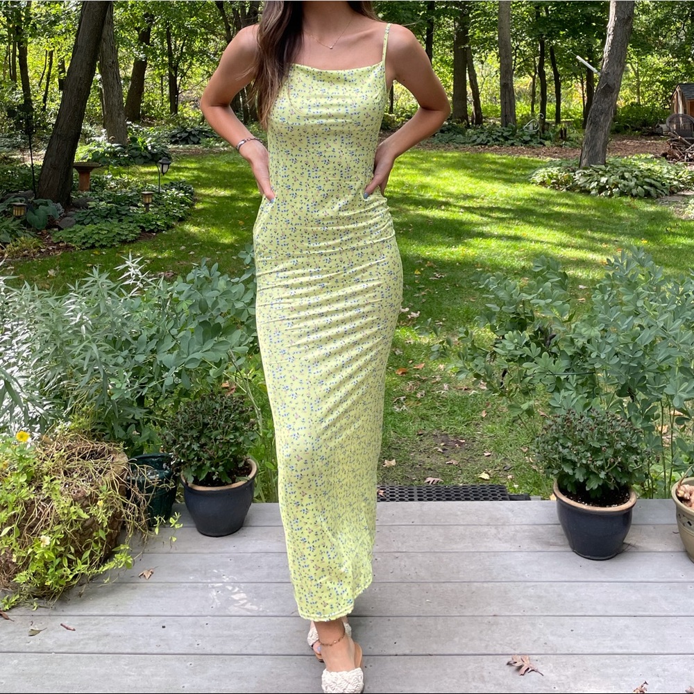 Yellow floral dress